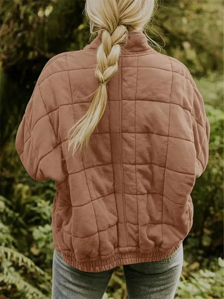 Bellara | Blouson bomber matelassé oversize en coton pour femme - veste chaude de mi-saison