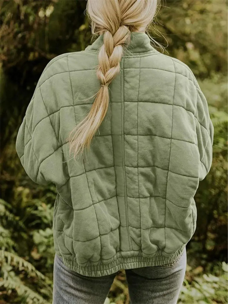Bellara | Blouson bomber matelassé oversize en coton pour femme - veste chaude de mi-saison