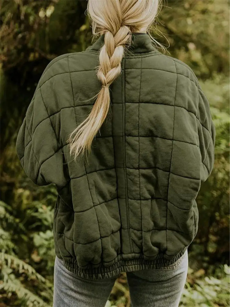 Bellara | Blouson bomber matelassé oversize en coton pour femme - veste chaude de mi-saison