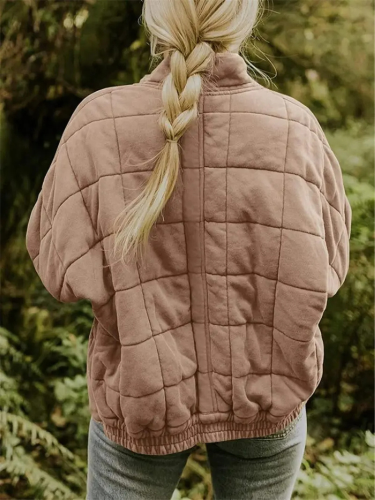 Bellara | Blouson bomber matelassé oversize en coton pour femme - veste chaude de mi-saison