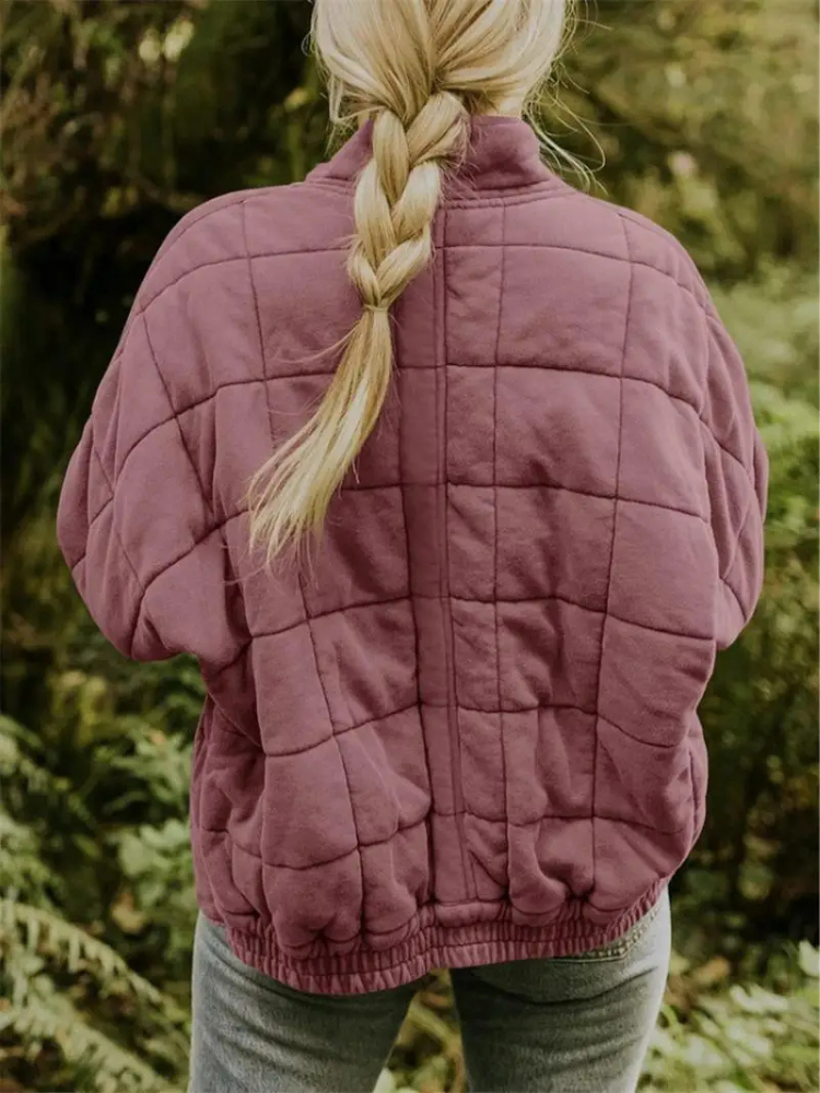 Bellara | Blouson bomber matelassé oversize en coton pour femme - veste chaude de mi-saison
