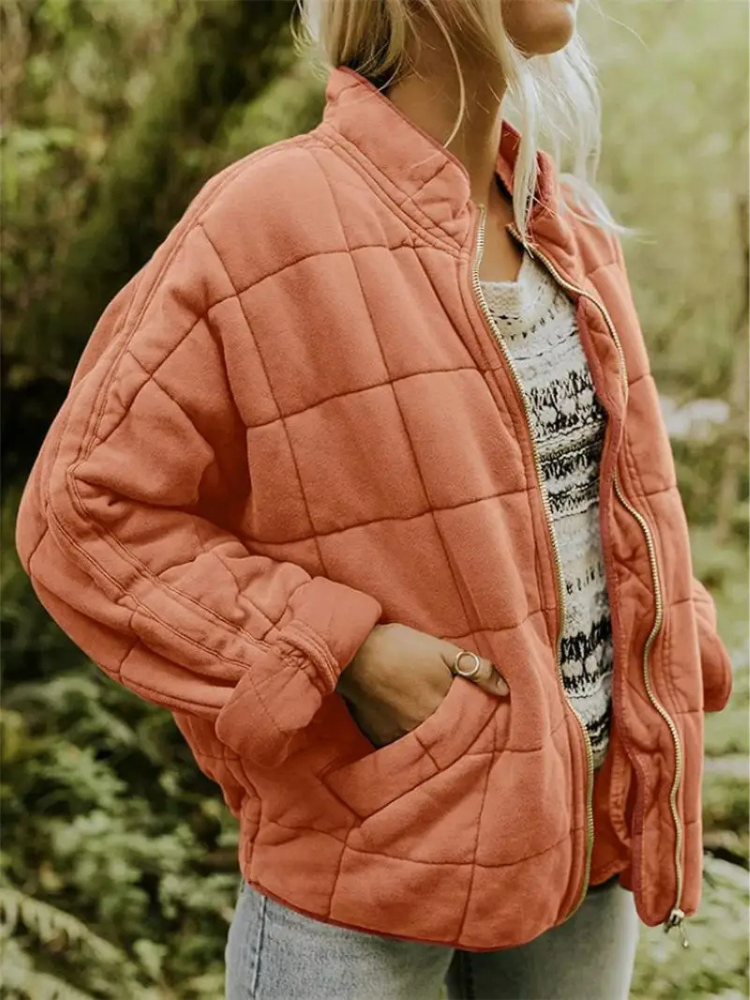 Bellara | Blouson bomber matelassé oversize en coton pour femme - veste chaude de mi-saison