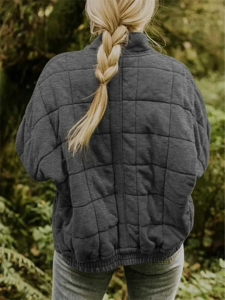 Bellara | Blouson bomber matelassé oversize en coton pour femme - veste chaude de mi-saison