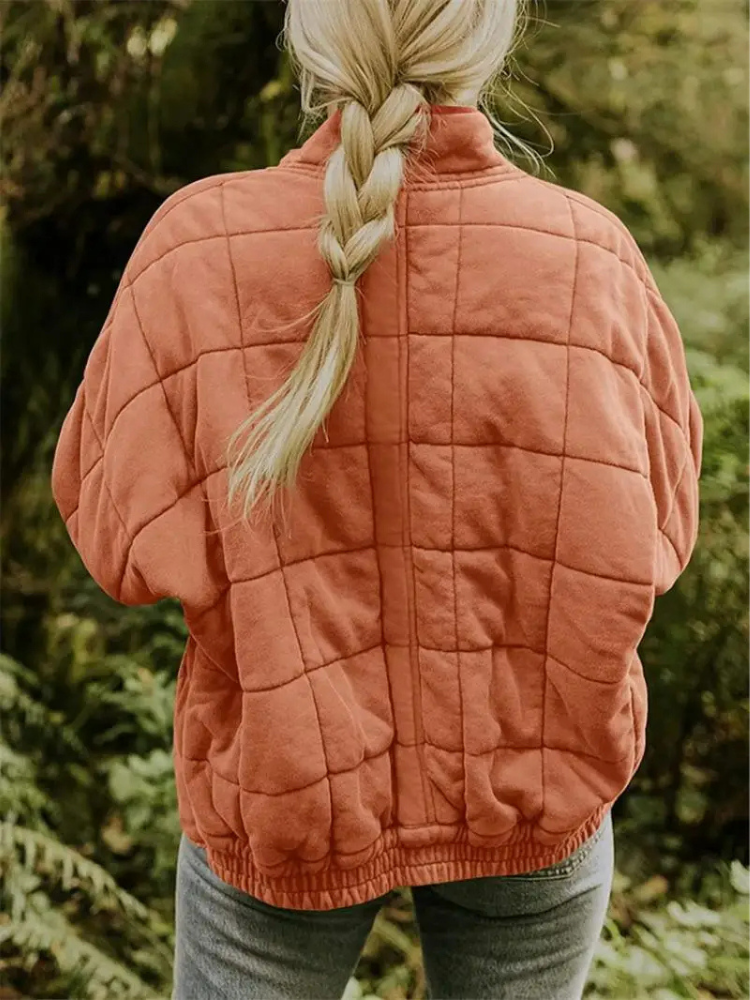 Bellara | Blouson bomber matelassé oversize en coton pour femme - veste chaude de mi-saison