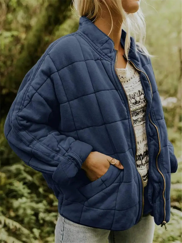 Bellara | Blouson bomber matelassé oversize en coton pour femme - veste chaude de mi-saison