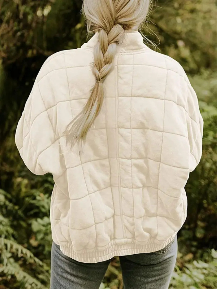 Bellara | Blouson bomber matelassé oversize en coton pour femme - veste chaude de mi-saison