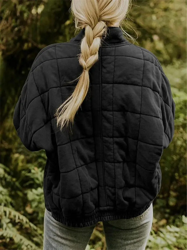 Bellara | Blouson bomber matelassé oversize en coton pour femme - veste chaude de mi-saison