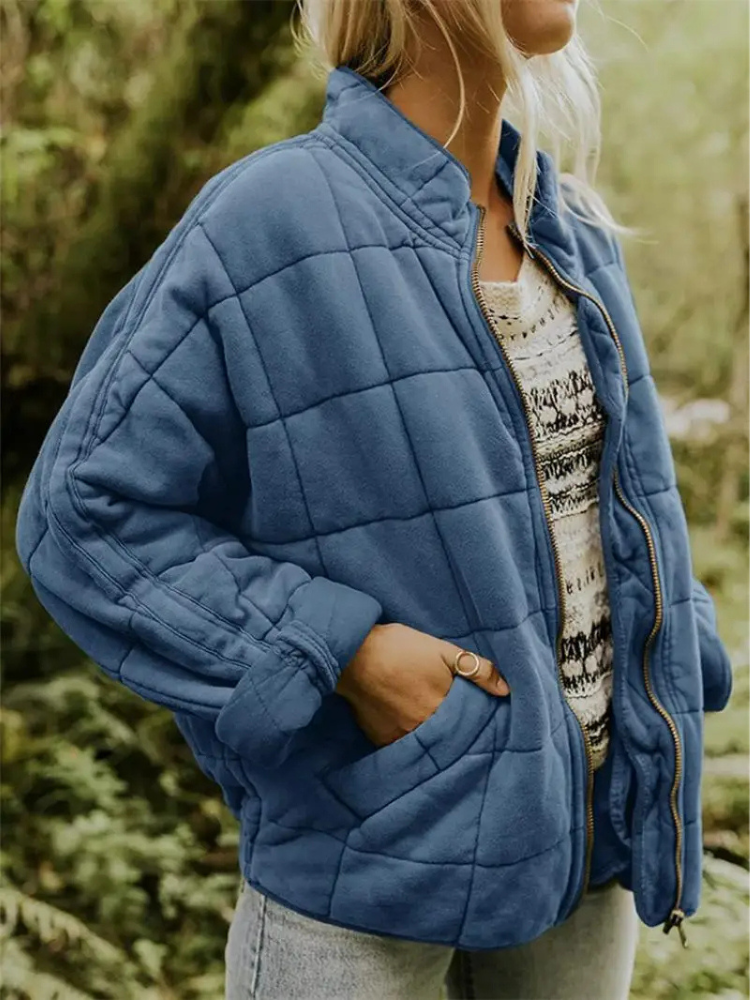 Bellara | Blouson bomber matelassé oversize en coton pour femme - veste chaude de mi-saison