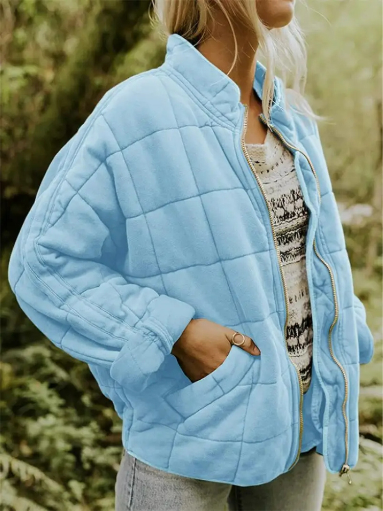 Bellara | Blouson bomber matelassé oversize en coton pour femme - veste chaude de mi-saison