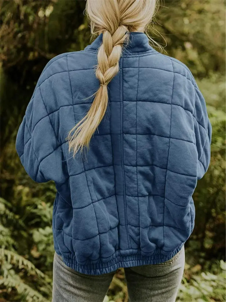 Bellara | Blouson bomber matelassé oversize en coton pour femme - veste chaude de mi-saison