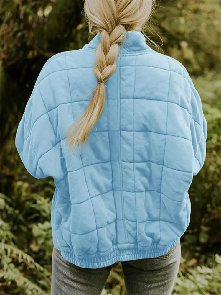 Bellara | Blouson bomber matelassé oversize en coton pour femme - veste chaude de mi-saison