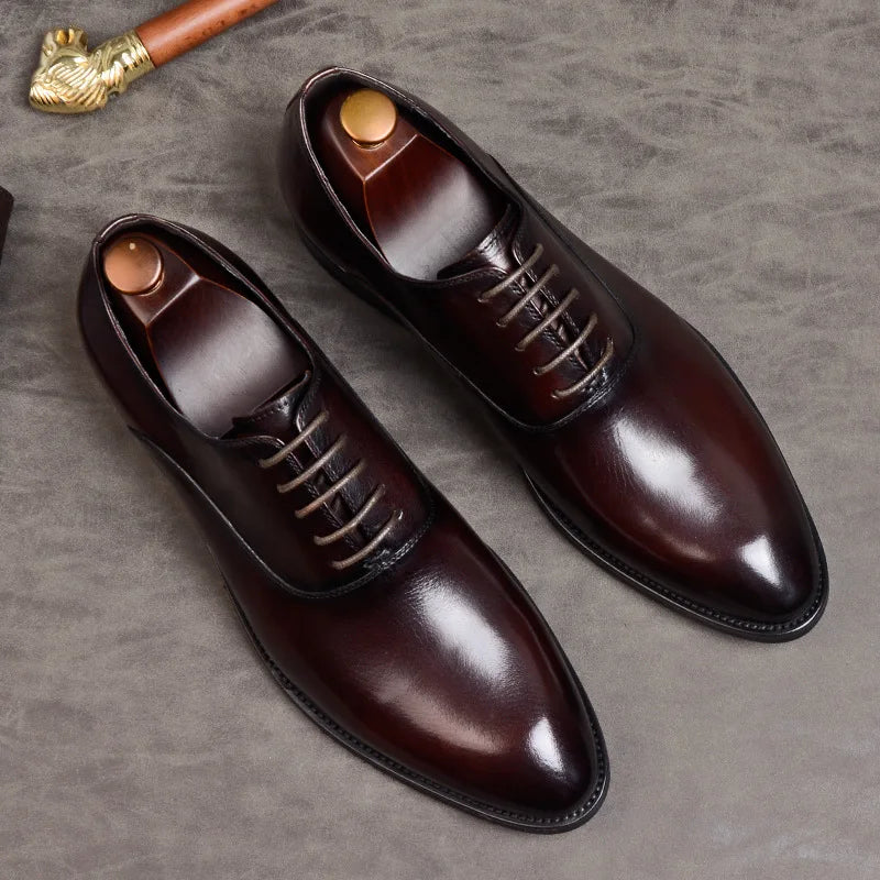 Marton | Chaussures habillées Oxford en cuir pour hommes - Chaussures classiques formelles en cuir