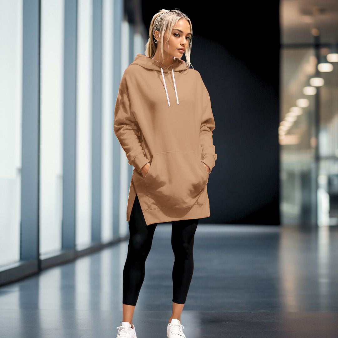 Daryssa | Dames Oversized Lange Hoodie Jurk – Hoodie Sweaterjurk