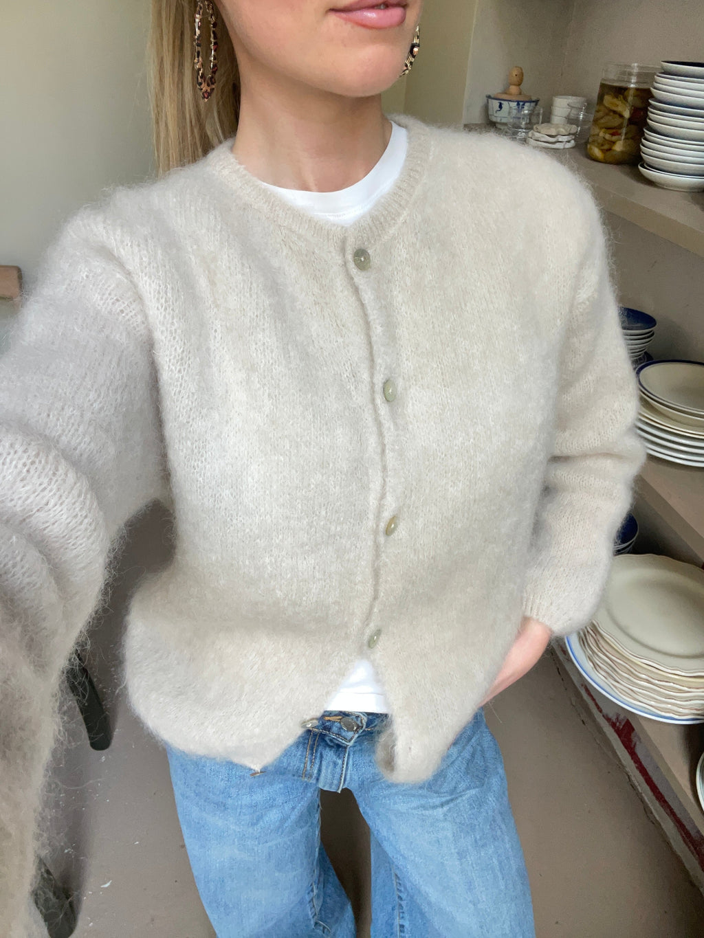 Eryndra | Elegante, weiche Mohair-Strickjacke für Damen – Leichtes, stylisches Strickoberteil im Lagenlook