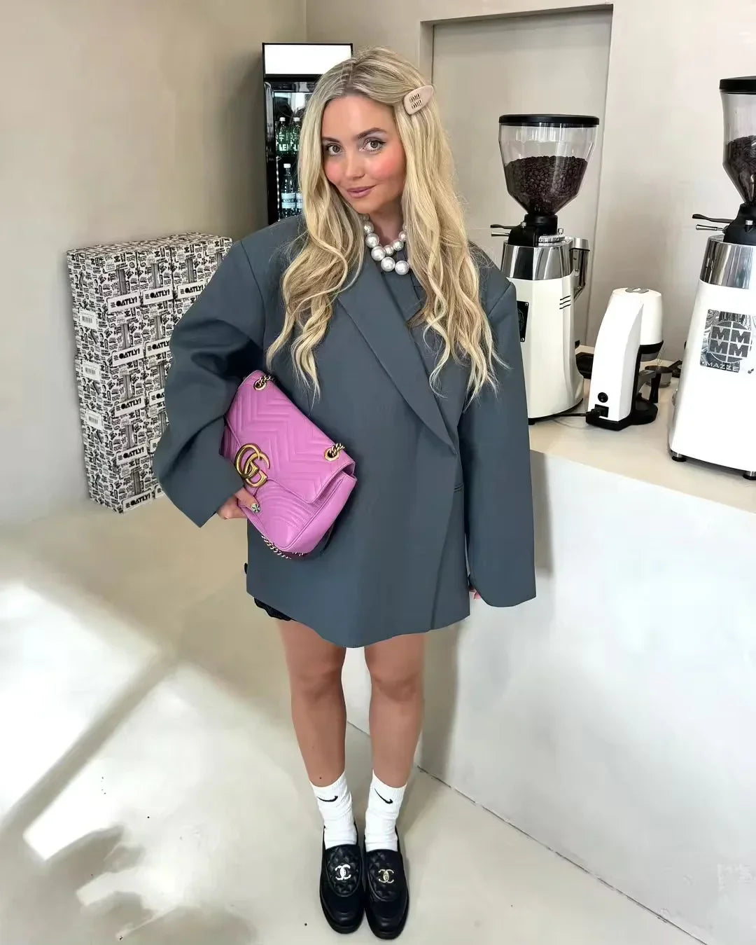 Prescilla | Blazer femme - Coupe décontractée, longueur longue, capuche crantée, style streetwear élégant
