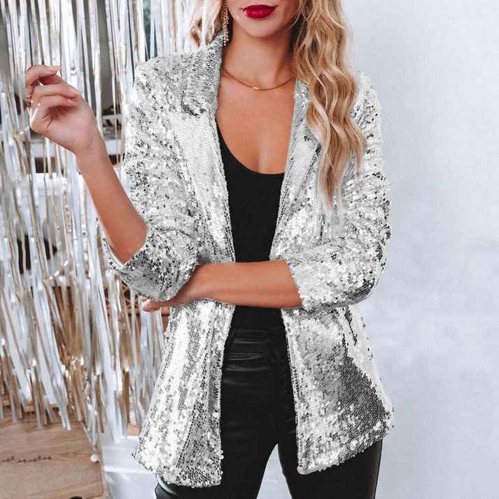 Thalene | Elegante blazer met pailletten voor dames – Luxe avondjasje voor cocktailfeestjes