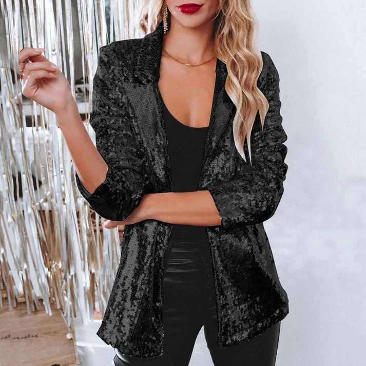 Thalene | Elegante blazer met pailletten voor dames – Luxe avondjasje voor cocktailfeestjes