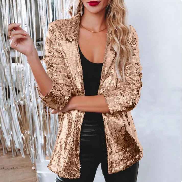 Thalene | Elegante blazer met pailletten voor dames – Luxe avondjasje voor cocktailfeestjes