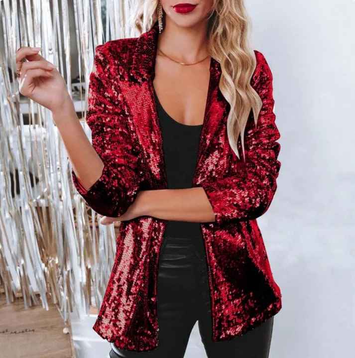 Thalene | Elegante blazer met pailletten voor dames – Luxe avondjasje voor cocktailfeestjes