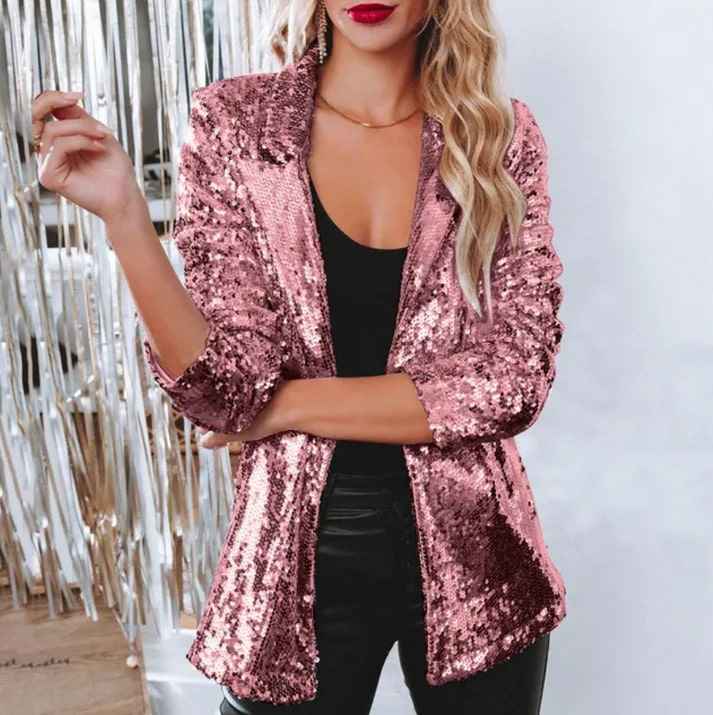 Thalene | Elegante blazer met pailletten voor dames – Luxe avondjasje voor cocktailfeestjes