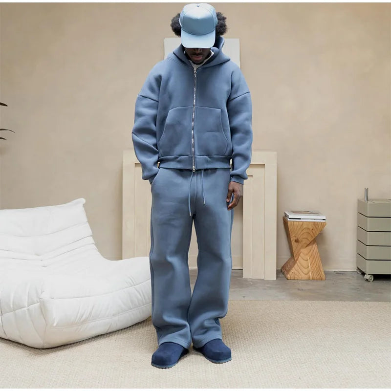 Antoine | Oversized trainingspak met rits voor heren – Set met hoodie en broek, comfortabele sportkleding