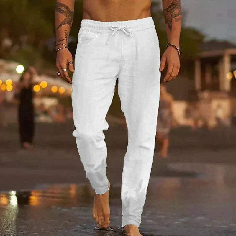 Alvaron | Zomerbroek van linnenmix voor heren – Lichtgewicht, ademende vrijetijdsbroek