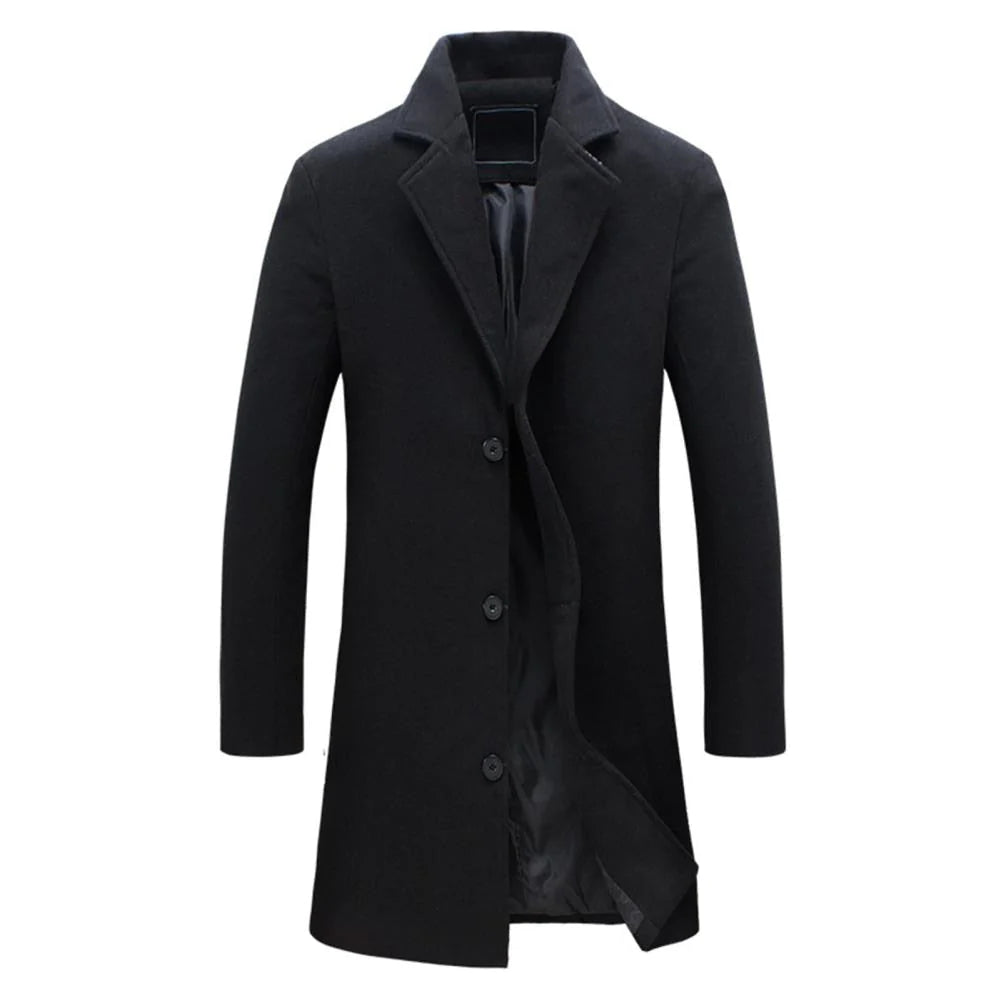Orvand | Herren-Wintermantel – Eleganter Wollmischmantel, warme, gefütterte Jacke