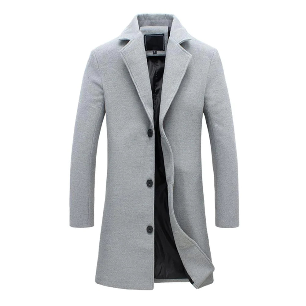 Orvand | Herren-Wintermantel – Eleganter Wollmischmantel, warme, gefütterte Jacke