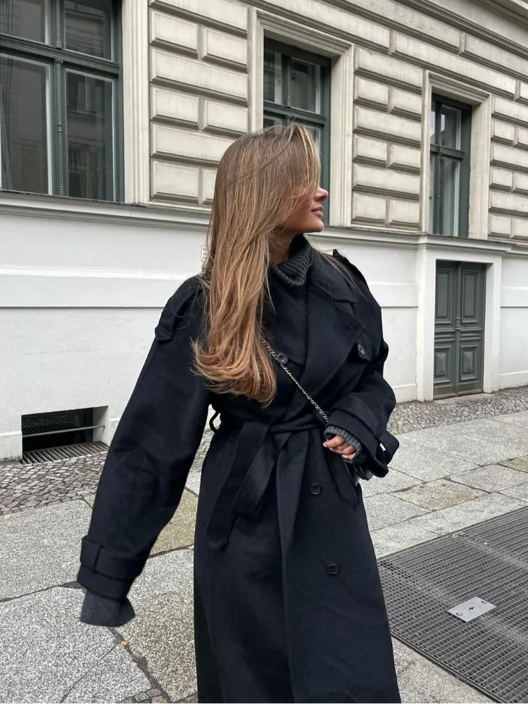 Yfke | Oversized Wollmantel für Damen – Warmer, langer Mantel für Herbst, Winter und Freizeit
