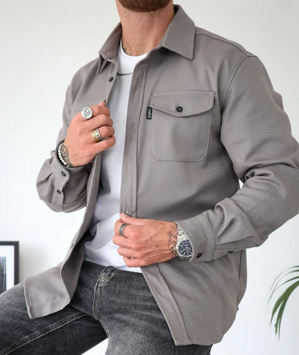 Auron | Stijlvol herenoverhemd met lange mouwen en knoopsluiting - Casual Slim Fit, ademend katoen