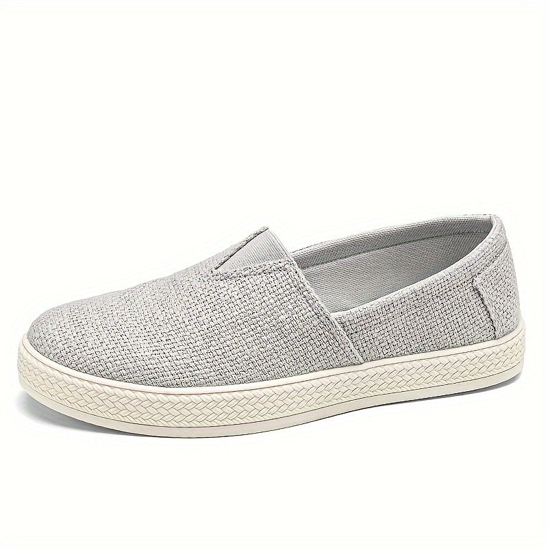 Treaden | Mocassins en lin respirant pour homme - Chaussures plates décontractées à enfiler, motif paille tressée