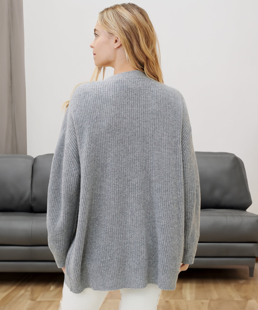 Galixie | Comfortabel oversized vest met ribbels en knoopsluiting voor dames