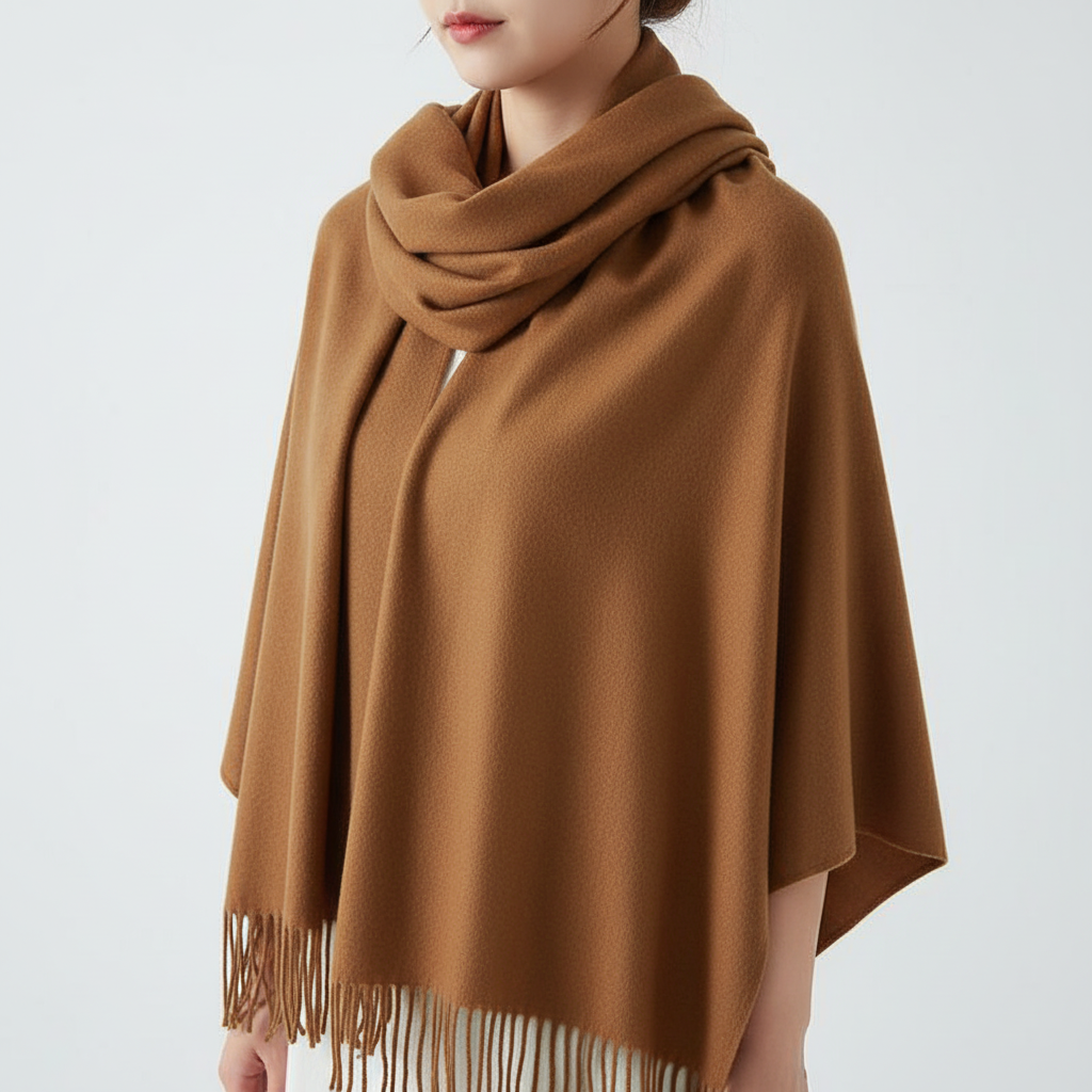 Evrina | Luxe kasjmier sjaal met ruitjespatroon – zachte, behaaglijke winteromslagdoek voor dames