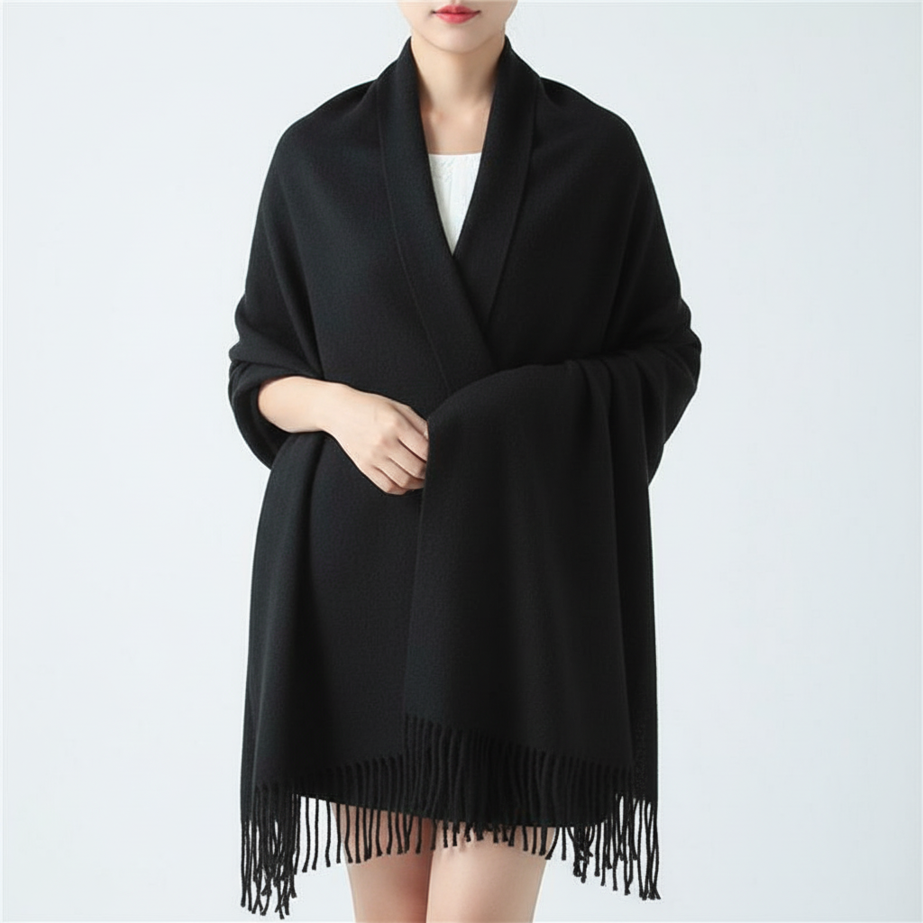 Evrina | Luxe kasjmier sjaal met ruitjespatroon – zachte, behaaglijke winteromslagdoek voor dames