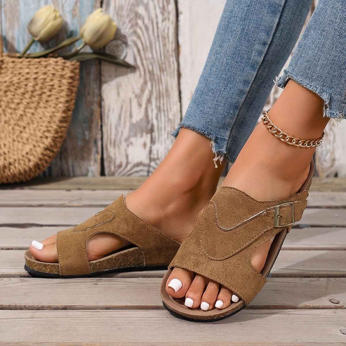 Vysella | Dames Sandalen met Kurken Inlegzool – Stijlvol, Lichtgewicht Zomercomfort