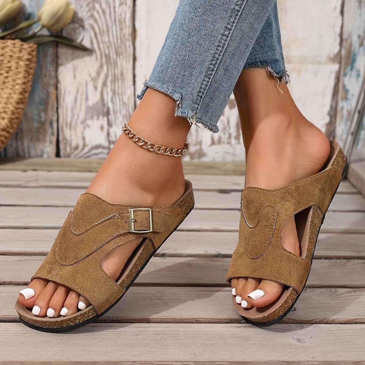 Vysella | Dames Sandalen met Kurken Inlegzool – Stijlvol, Lichtgewicht Zomercomfort