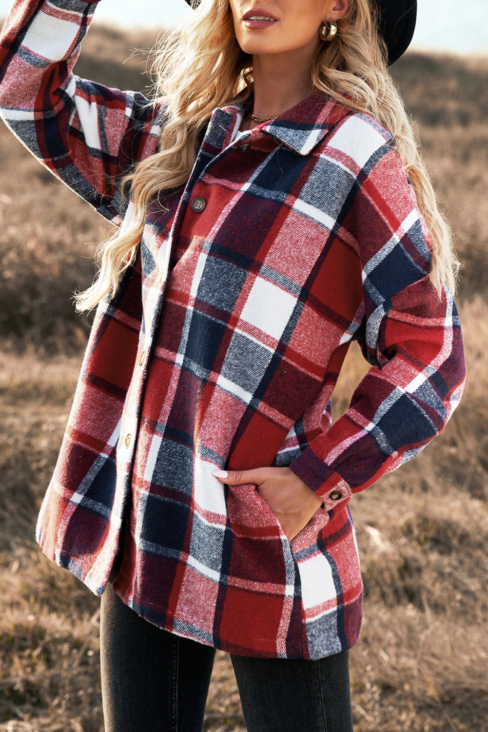 Wyloria | Dames Geruite Shacket – Losvallend Shirtjack met Reverskraag