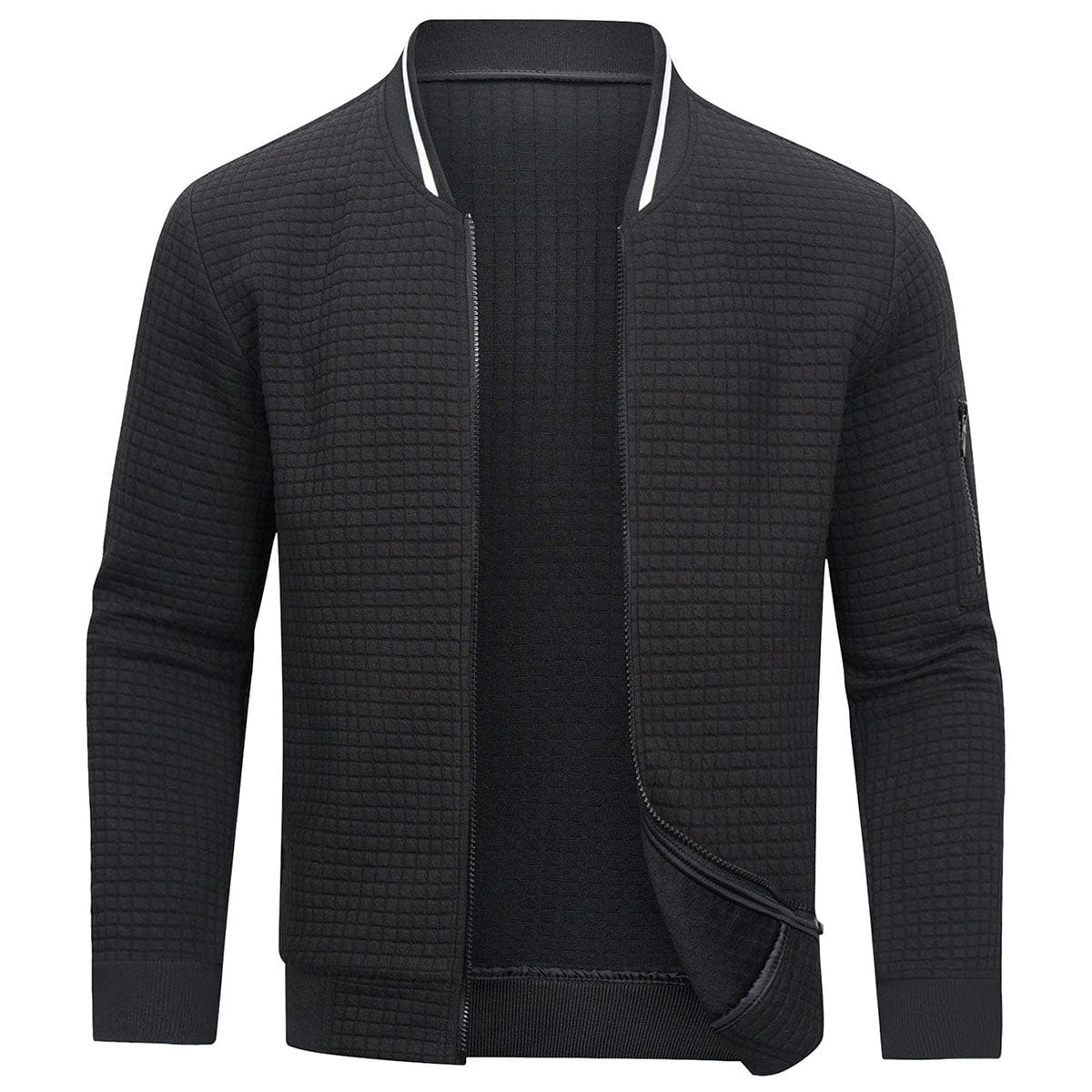Yorrick | Herren-Pullover mit Reißverschluss – Waffelstrickpullover, lässiger, warmer Langarmpullover