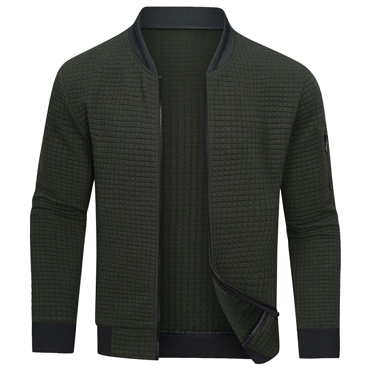 Yorrick | Pull zippé pour homme - Pull en maille gaufrée, pull chaud décontracté à manches longues