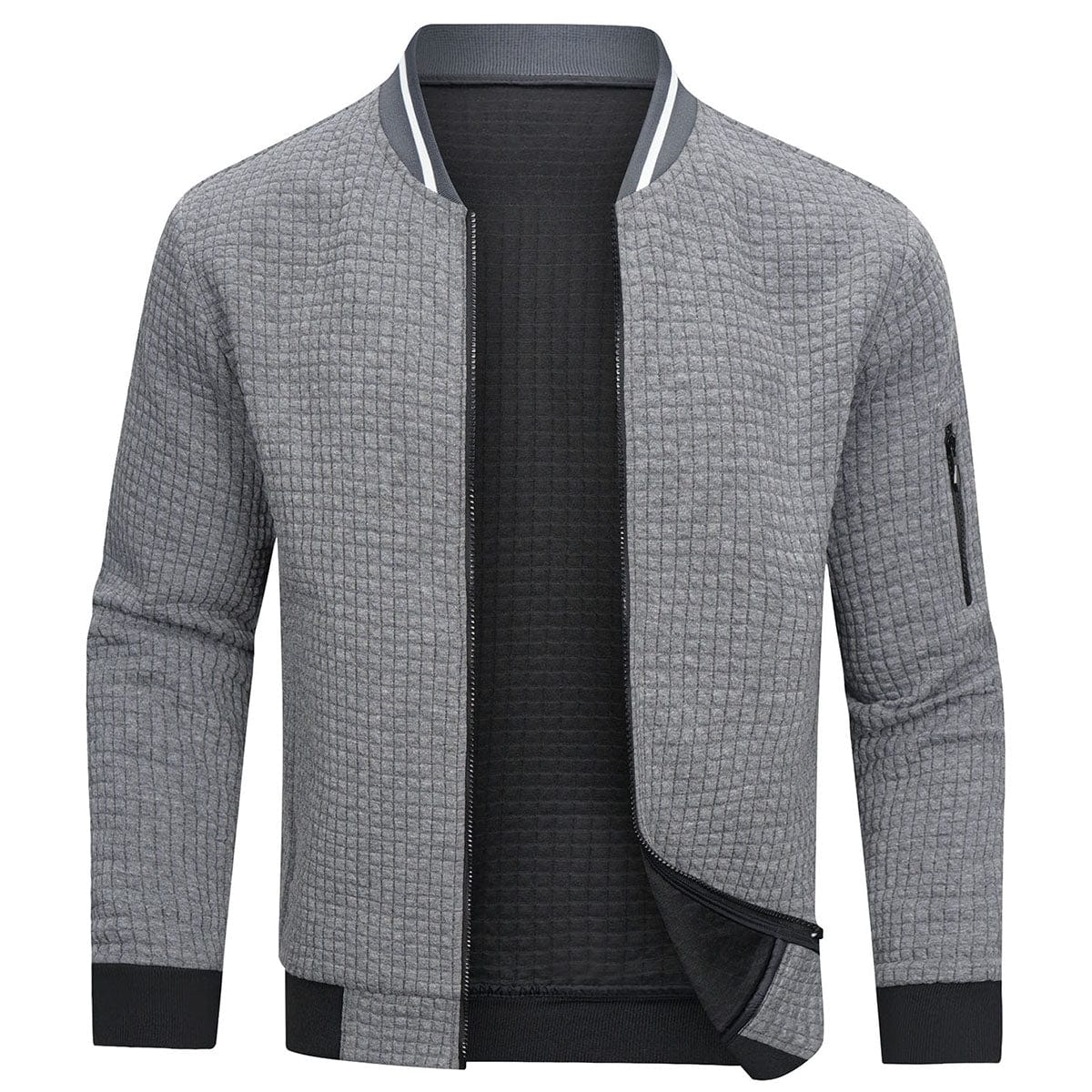 Yorrick | Pull zippé pour homme - Pull en maille gaufrée, pull chaud décontracté à manches longues