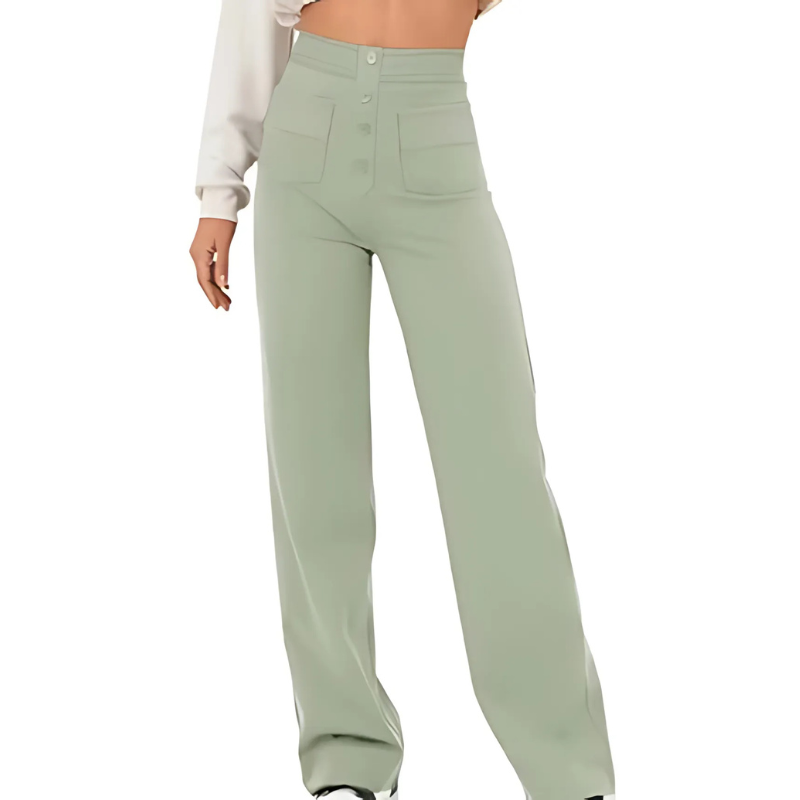 Brivana | Hoge taille stretchbroek voor dames – Slim fit pull-on broek voor comfort de hele dag door