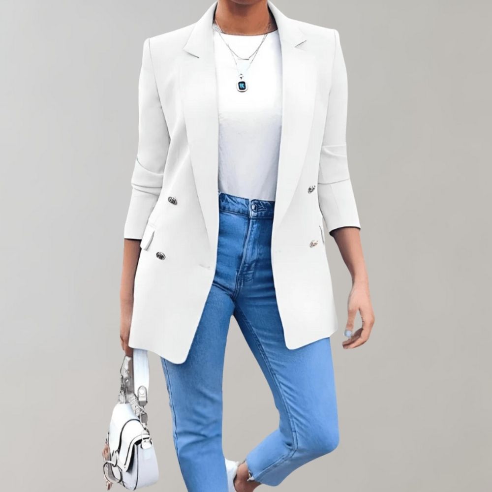 Zurea | Blazer long décontracté pour femme - vêtement d'extérieur polyvalent pour le quotidien