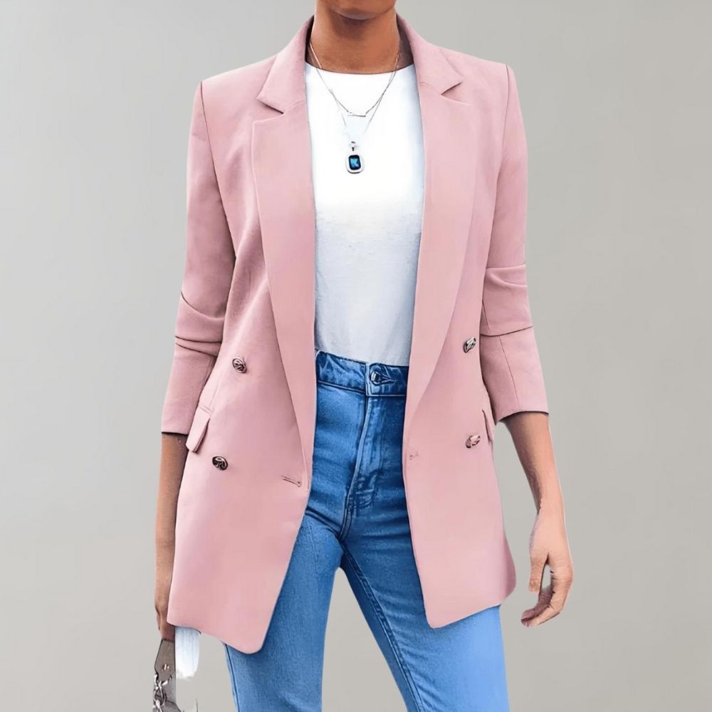 Zurea | Blazer long décontracté pour femme - vêtement d'extérieur polyvalent pour le quotidien