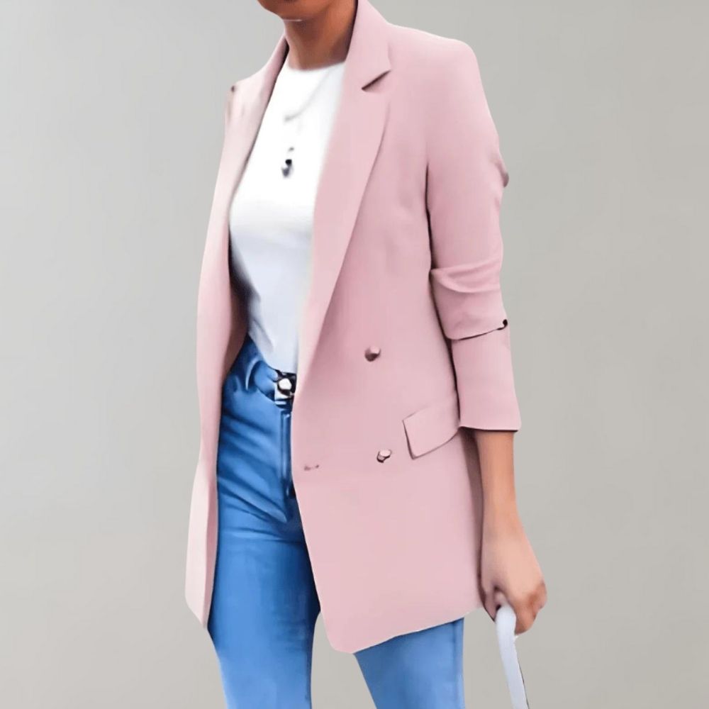 Zurea | Blazer long décontracté pour femme - vêtement d'extérieur polyvalent pour le quotidien