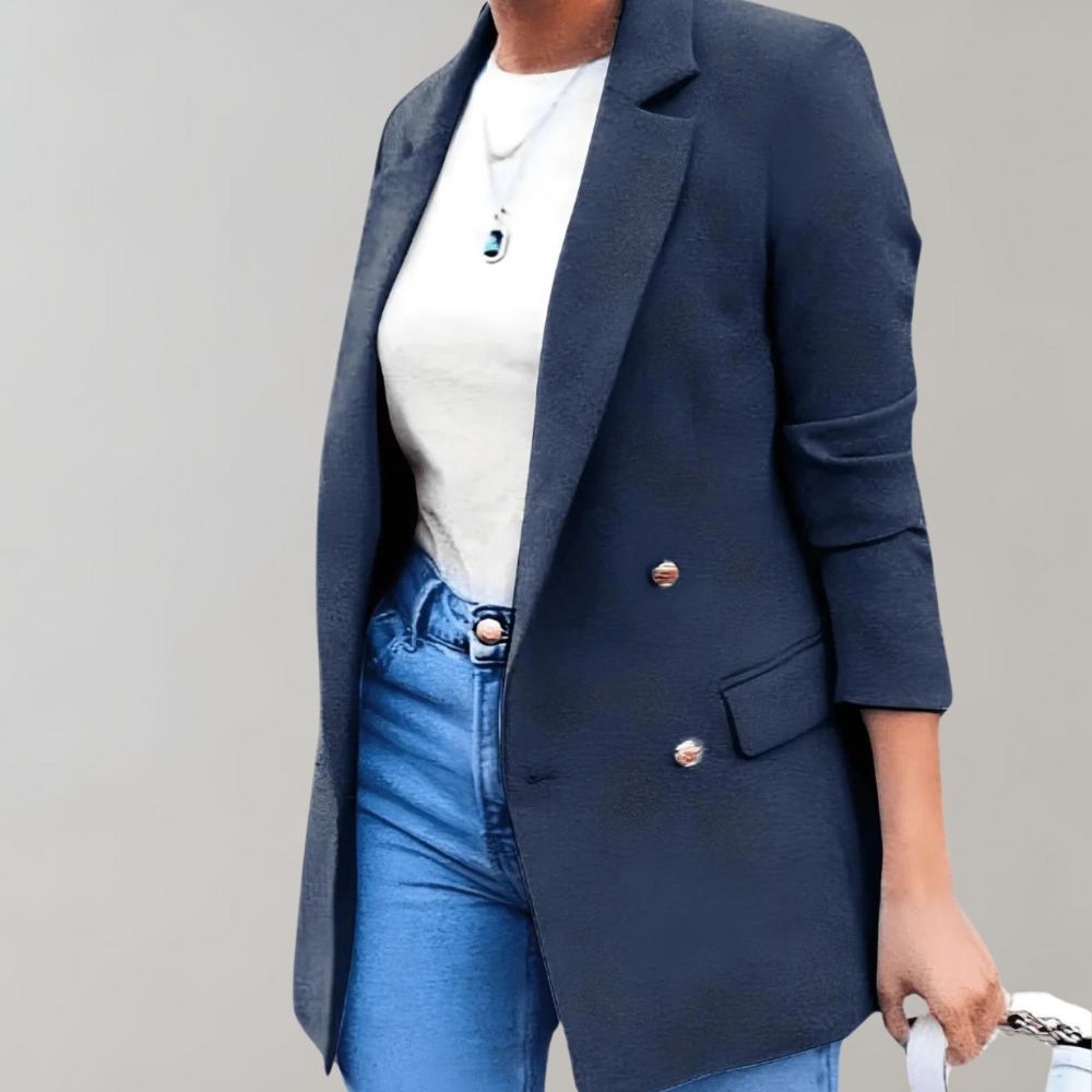 Zurea | Blazer long décontracté pour femme - vêtement d'extérieur polyvalent pour le quotidien