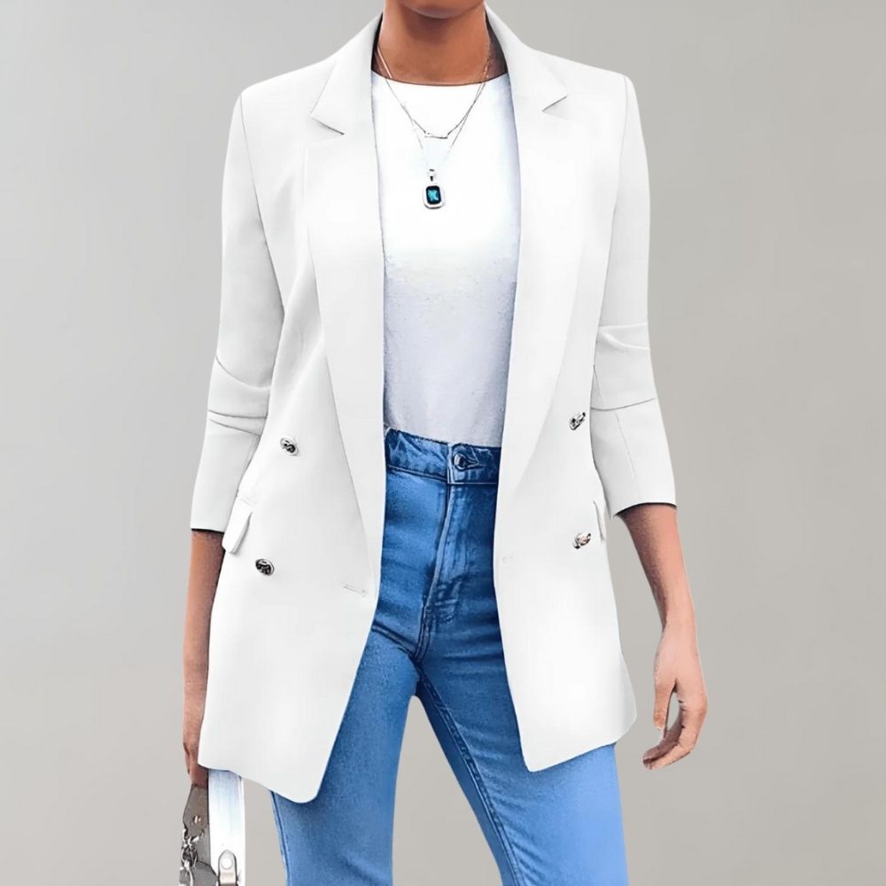 Zurea | Blazer long décontracté pour femme - vêtement d'extérieur polyvalent pour le quotidien