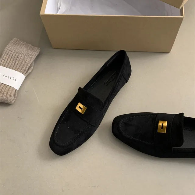 Corae | Dames lichtgewicht suède schoenen – Britse stijl loafers