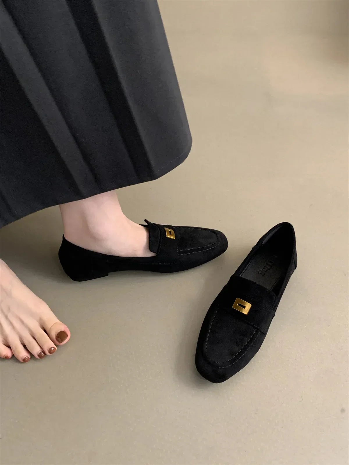Corae | Dames lichtgewicht suède schoenen – Britse stijl loafers