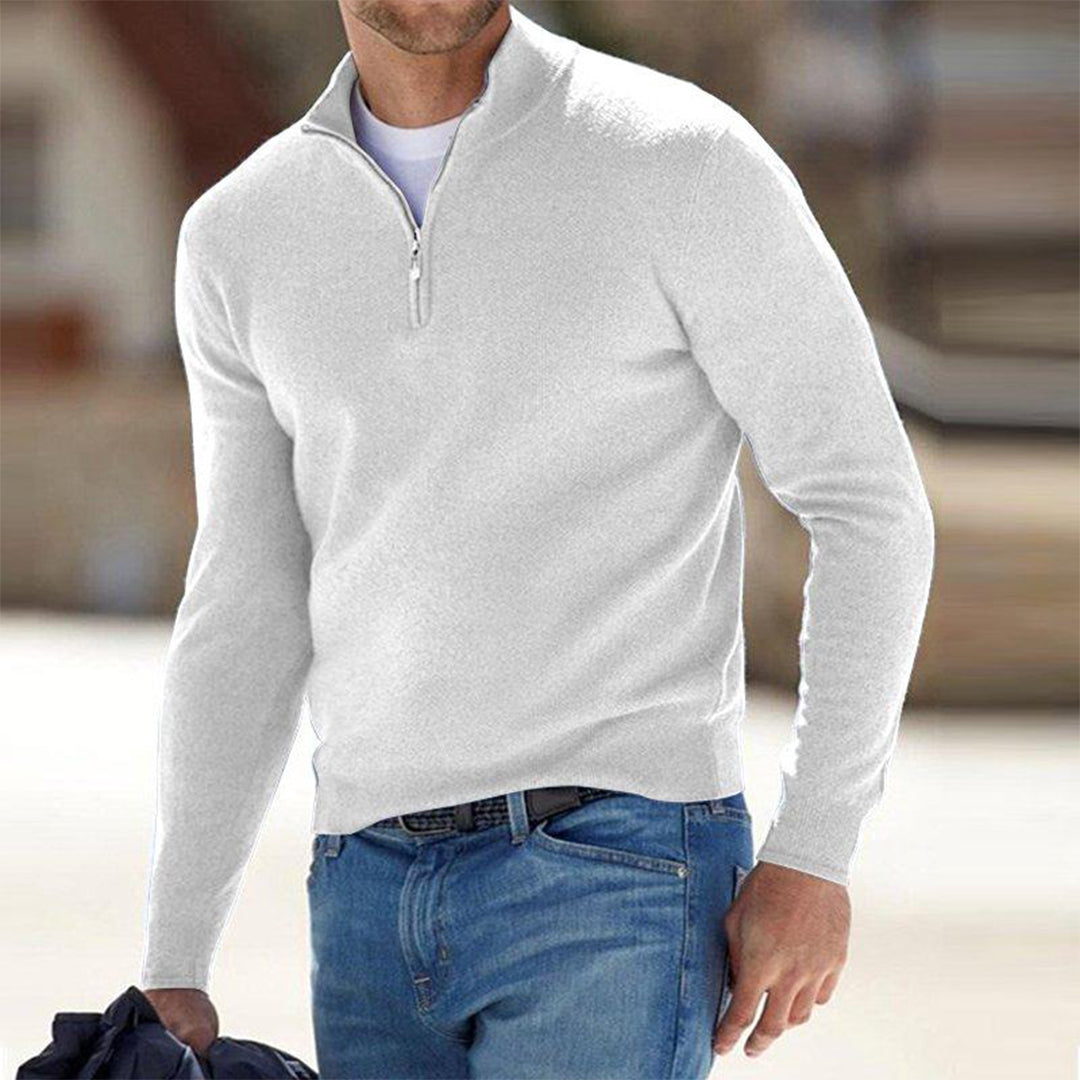 Valric | Herren-Pullover mit halbem Reißverschluss – Eleganter Strickpullover, lässig und bürotauglich