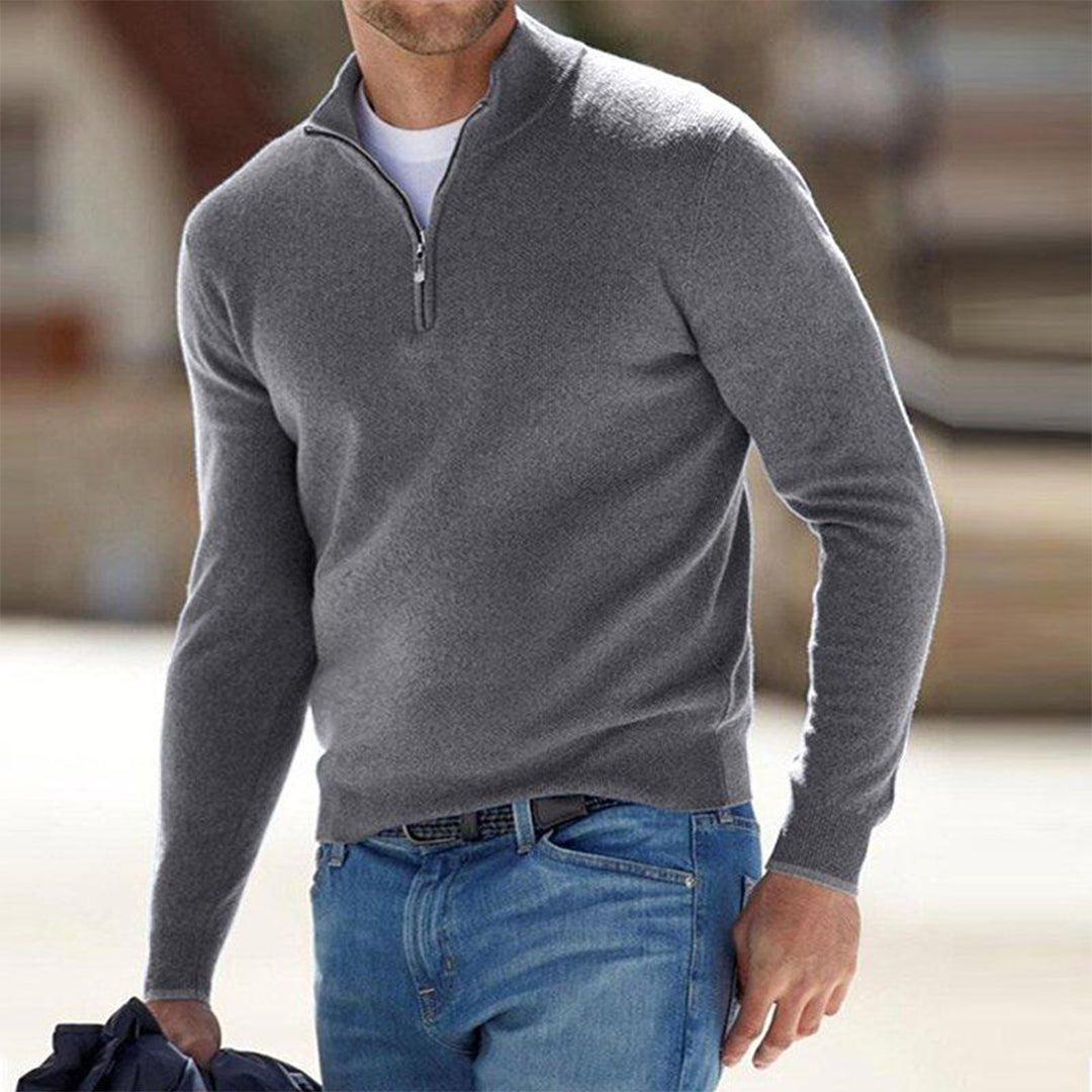 Valric | Pull demi-zip pour homme – Pull en maille élégant, décontracté et adapté au bureau